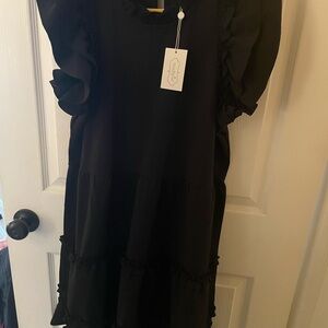 Mud Pie Black Ruffle Kids Dress